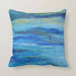 Abstrakt Blue Ocean Vinkar Bomull Pillow Kudde