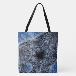 Abstrakt Blue- och Black Intricate Fractal Tygkasse