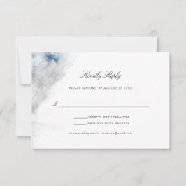 Abstrakt Blue och Grått Watercolor Winter Wedding OSA Kort
