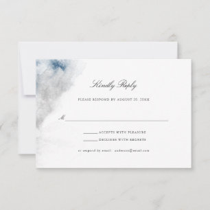 Abstrakt Blue och Grått Watercolor Winter Wedding OSA Kort
