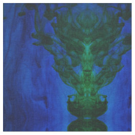 Abstrakt Blue och Grönt Dye Swirls Tyg