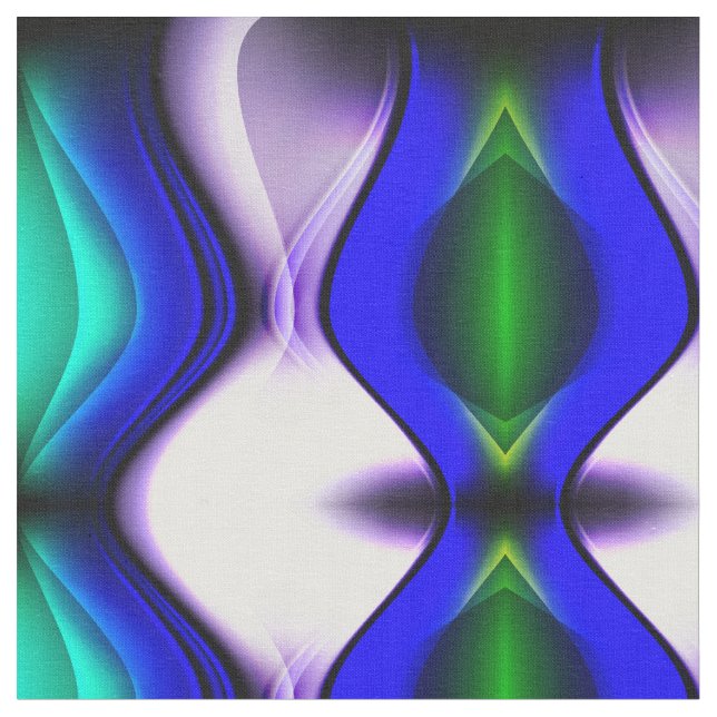 Abstrakt Blue och Grönt Vinkarare Tyg (Närbild)