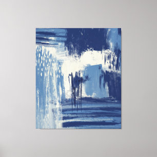 Abstrakt Blue och Ivory Canvastryck