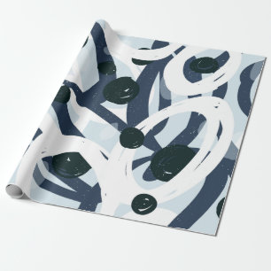 Abstrakt blue och navy brushstrokes tavla illus presentpapper