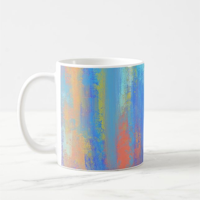 Abstrakt Blue och Orange Kaffemugg (Vänster)