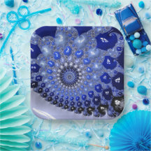 Abstrakt Blue Ombre Fractal Bubbles