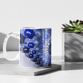 Abstrakt Blue Ombre Fractal Bubbles Kaffemugg