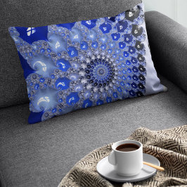 Abstrakt Blue Ombre Fractal Bubbles Lumbarkudde
