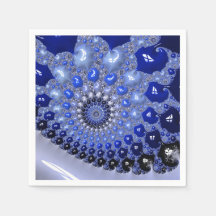 Abstrakt Blue Ombre Fractal Bubbles