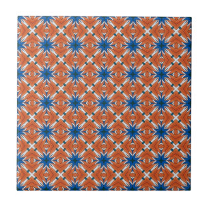 Abstrakt Blue Orange Graphic Mönster Kakelplatta
