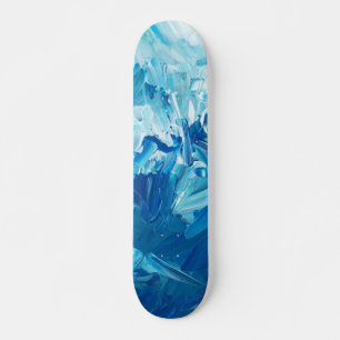Abstrakt Blue Paint Vinkar Mini Skateboard Bräda 18,5 Cm