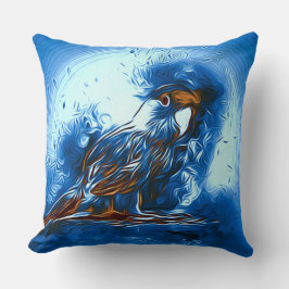Abstrakt Blue Parrot Decor Pillow Kudde