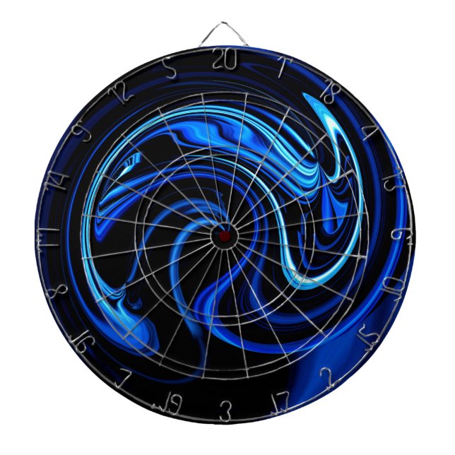Abstrakt Blue Peacock Darttavla (Framsidan)