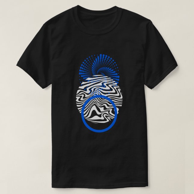 Abstrakt Blue Portal Vortex T Shirt (Design framsida)