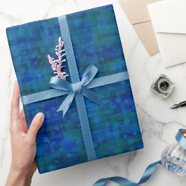 Abstrakt Blue Retro Mid Century Vibe Birthday Gift Presentpapper