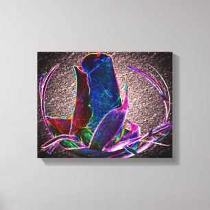 Abstrakt Blue Ro Flower Canvastryck