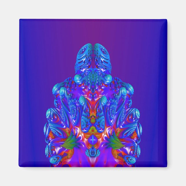 Abstrakt Blue Robot Magnet (Framsidan)
