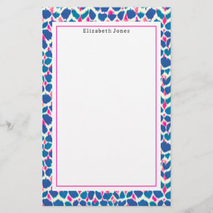 Abstrakt Blue & Rosa Dot Mönster Brevpapper