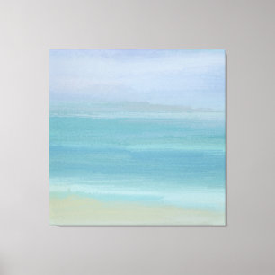 Abstrakt Blue Seashore med vacker Lugn Canvastryck