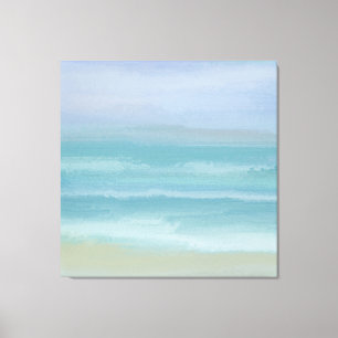 Abstrakt Blue Seashore Small Breakers vattenfärg Canvastryck