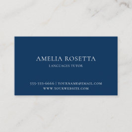 Abstrakt Blue Simple Professionell Language Tutor Visitkort