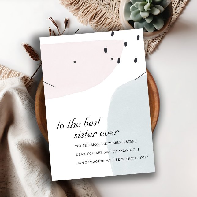 ABSTRAKT BLUE SISTER GIFT NECKLACE EARRING Card Placeringskort (Skapare uppladdad)