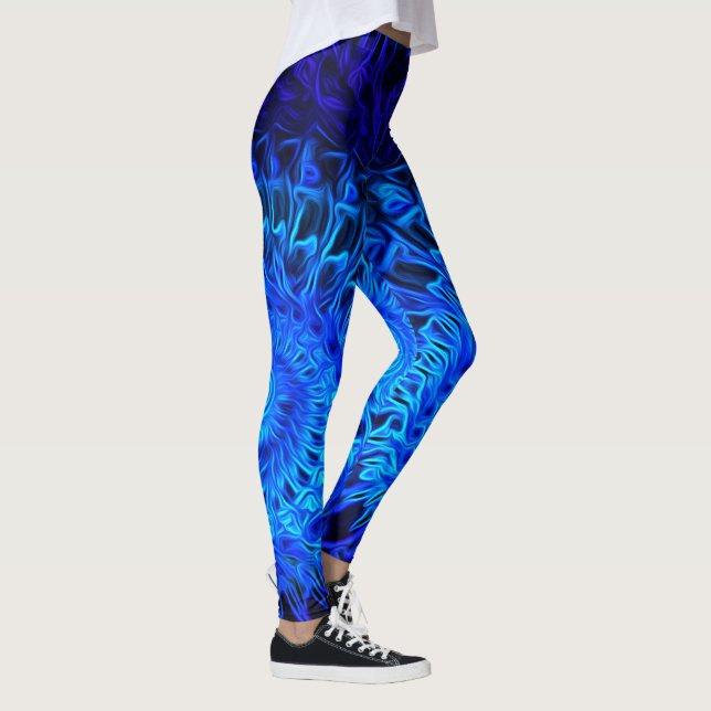 Abstrakt Blue Snäcka Design 1 - Leging Leggings (Höger)