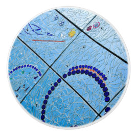 Abstrakt Blue Spegel Mosaic Knopp