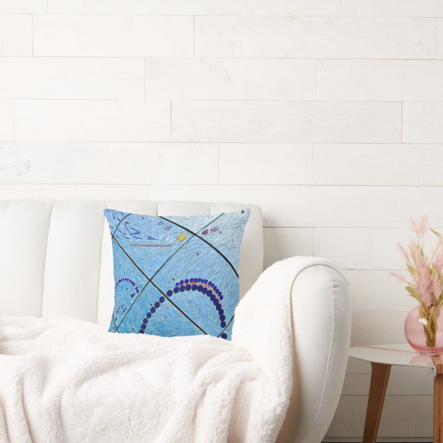 Abstrakt Blue Spegel Mosaic Kudde (Soffa)