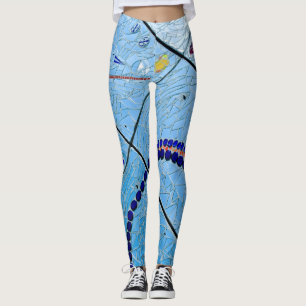 Abstrakt Blue Spegel Mosaic Leggings