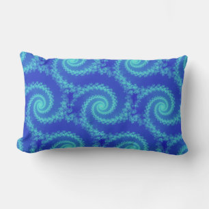 Abstrakt Blue Spiral Fractal Lumbarkudde