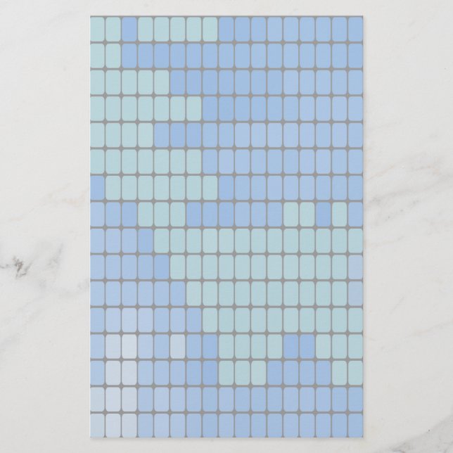 Abstrakt Blue Square Mönster (Framsida)