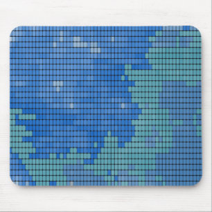 Abstrakt Blue Square Mönster Musmatta