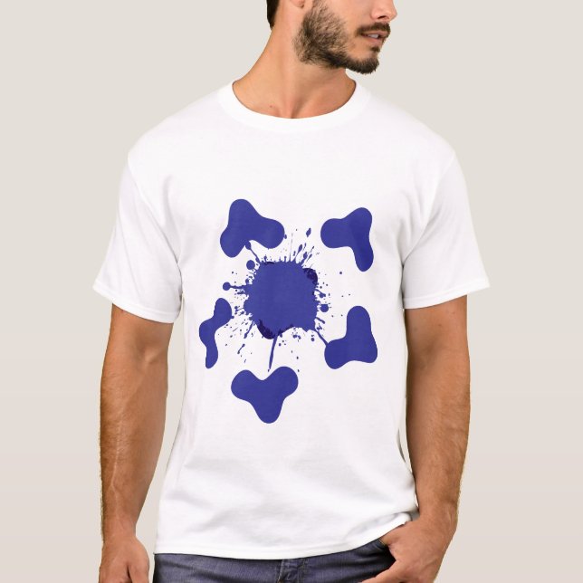 Abstrakt Blue Stänk Manar kontinent-Shirt T Shirt (Framsida)