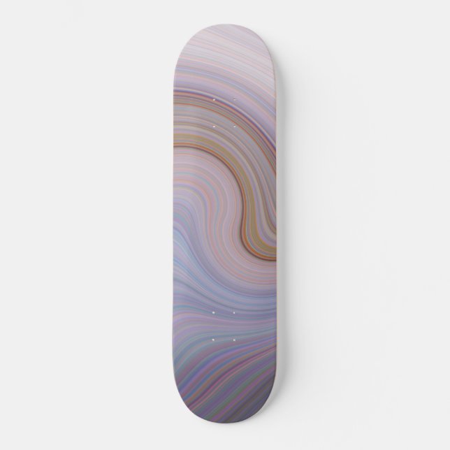 Abstrakt Blue Swirl. Light Blue Grått Skateboard (Framsida)