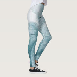 Abstrakt Blue Swirl Mönster Leggings