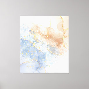 Abstrakt Blue, Taupe och Guld Canvastryck