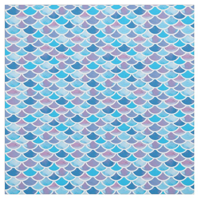 Abstrakt Blue Tones Sjöjungfru  Mönster Tyg (Provkarta)