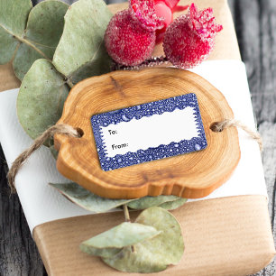Abstrakt Blue Vatten Drop Gift-Märkre Adressetikett