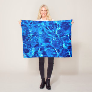 Abstrakt Blue Vatten och Ice Fleecefilt