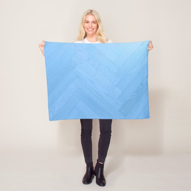 Abstrakt Blue Wood Golv Board | Fleece Blanket (På plats)