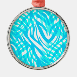 Abstrakt Blue Zebra Julgransprydnad Metall