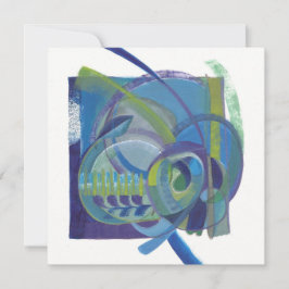 Abstrakt Blues Artists platta ovikt Notecard Tack Kort