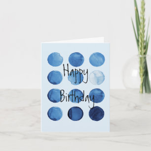 Abstrakt Blues Geometric Birthday Kort