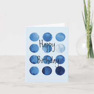 Abstrakt Blues Geometric Birthday Kort