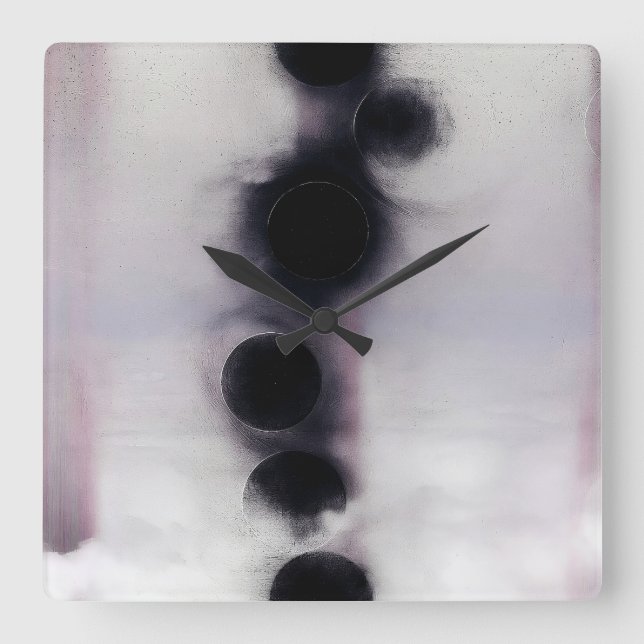 Abstrakt Blush Orbit Fyrkantig Klocka (Framsida)