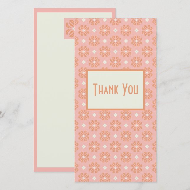Abstrakt Blush Rosa Blomstergratulationskort Tack Kort (Fram/baksida)