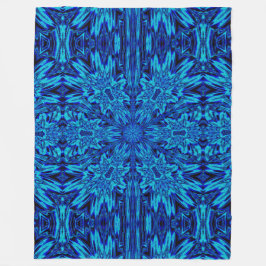 Abstrakt Bohemian Blue Daisy Blommigt Mysigt Fleecefilt
