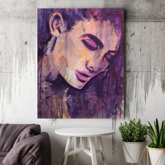 Abstrakt Bohemian Graphic Art Woman Porträtt Skriv Poster