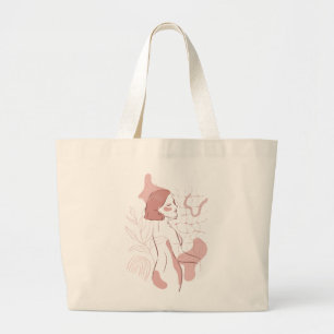 Abstrakt Bohemian Women Illustration , Earth Tones Jumbo Tygkasse